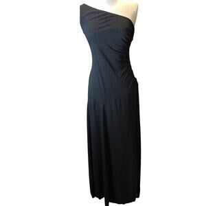 Vintage Dark Y2K Asymmetrical Glitter One Shoulder Dress Sz Small Gothic‎ Glam